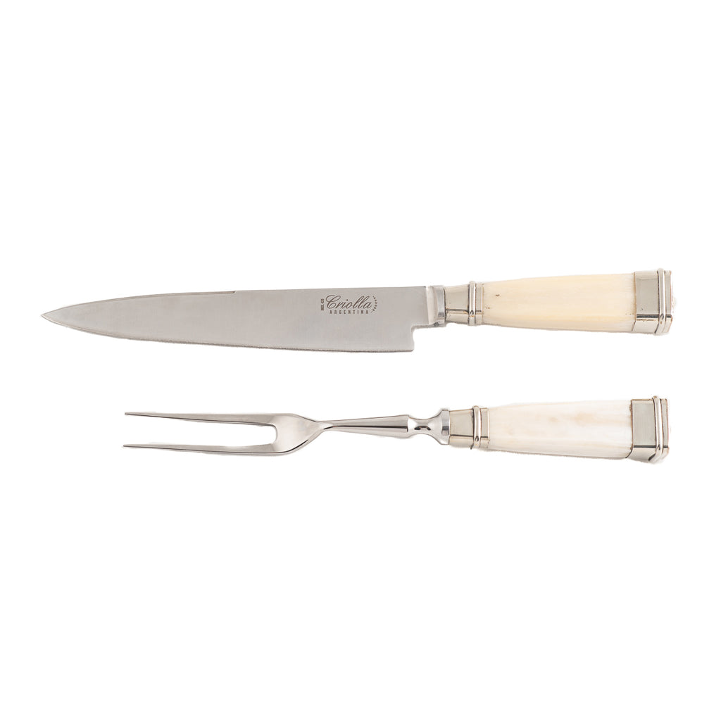 Argentine barbecue carving set with cow bone handles