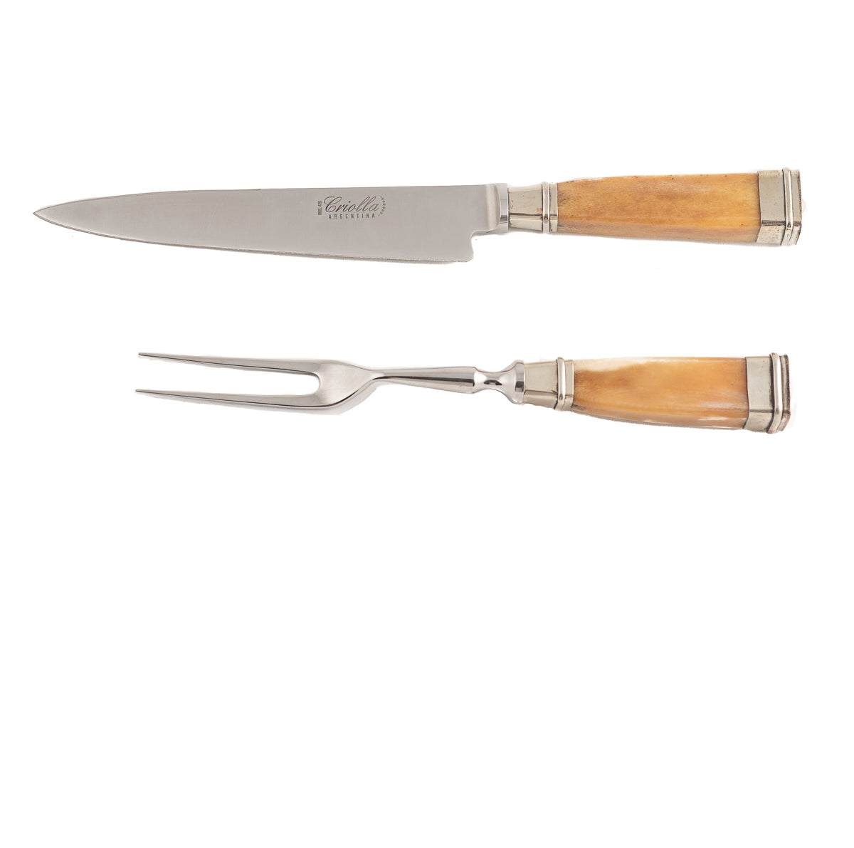 Argentine barbecue carving set with warm cow bone handles