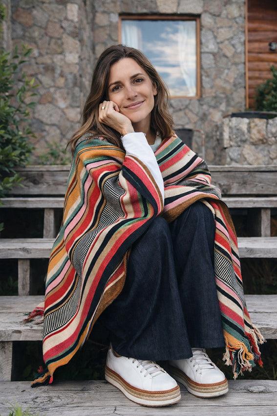 Churcal Argentine wool poncho handcrafted in Salta Province