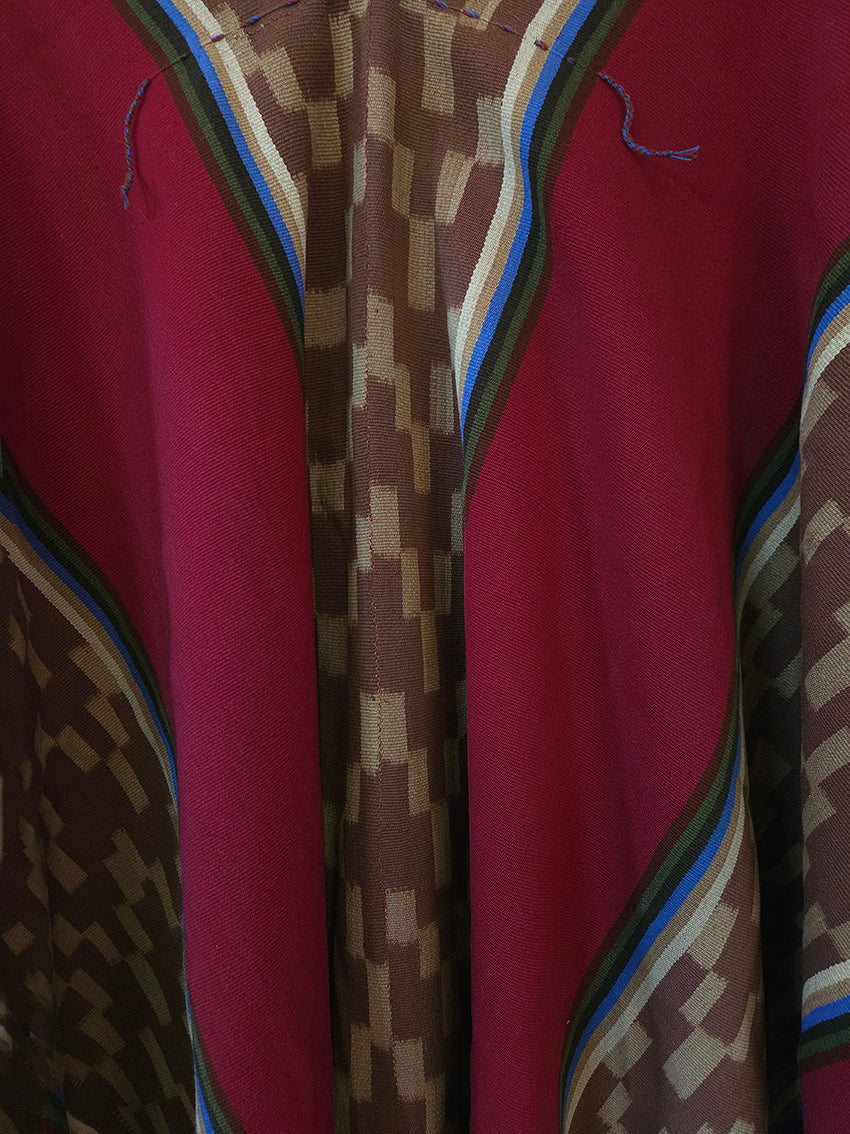 Close-up of natural sheep wool texture on Tacuil Argentine poncho
