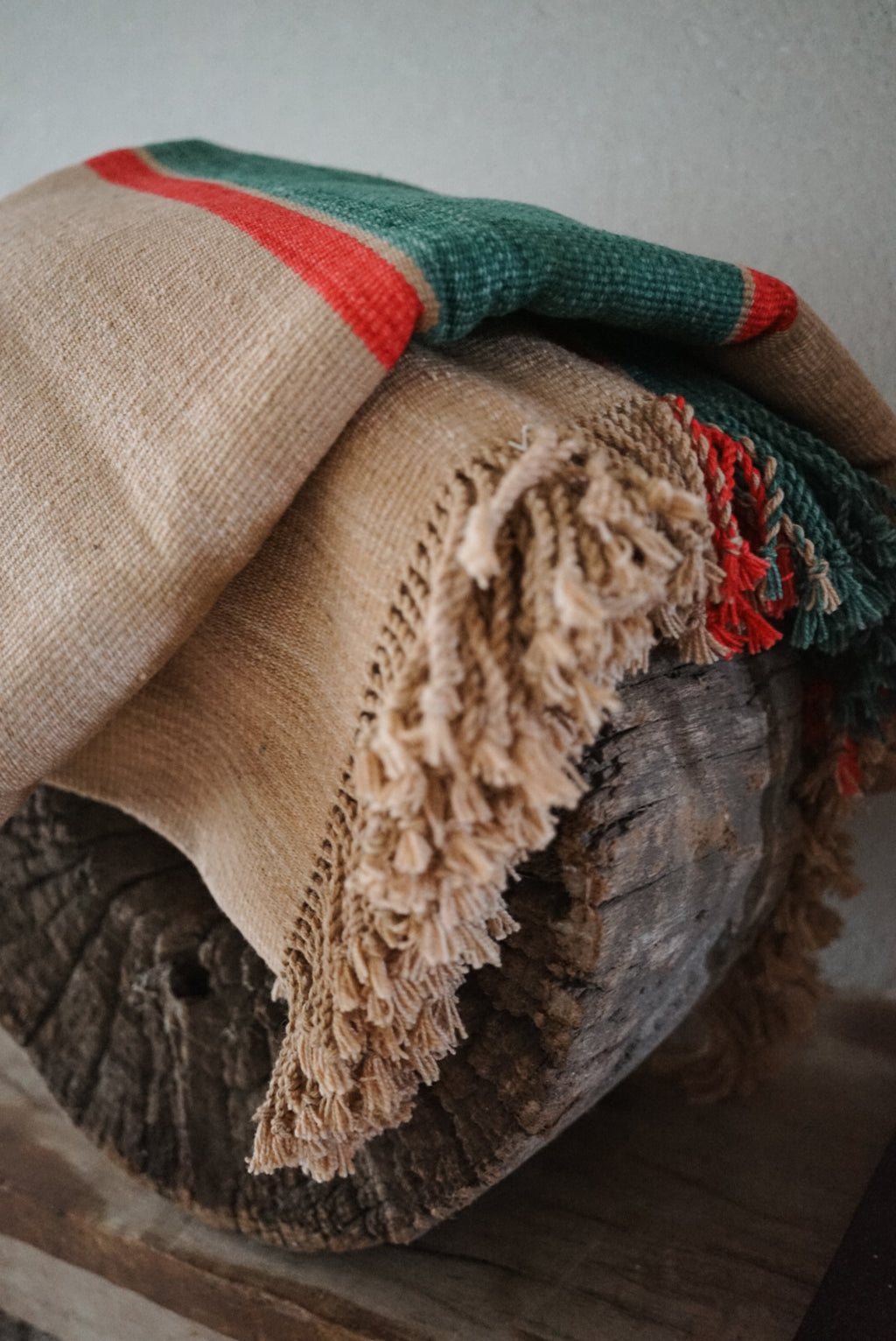 One-cloth Talamayo handwoven poncho made with natural sheep wool