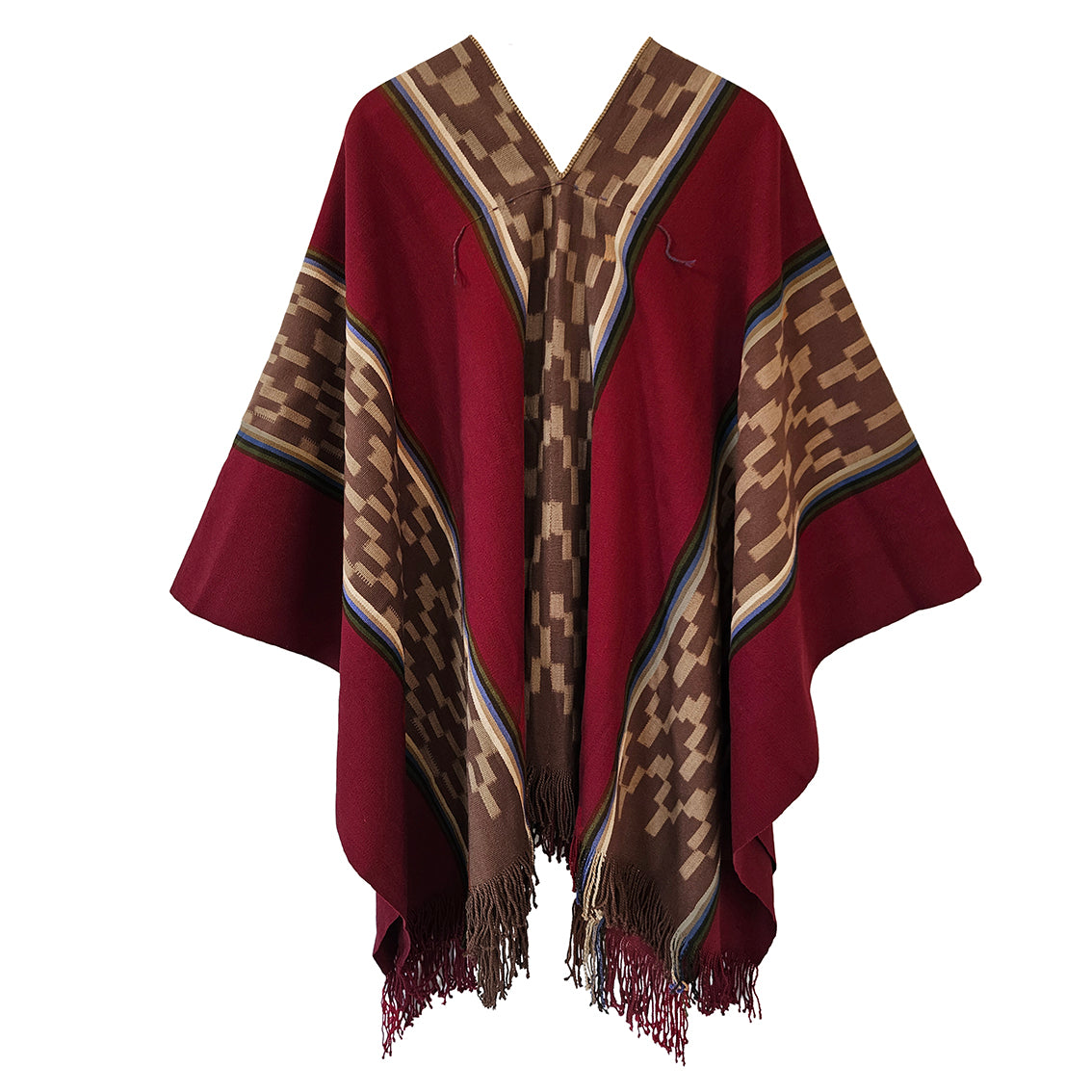 Tacuil handwoven Argentine wool poncho crafted by local artisans