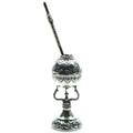 Colonial style Silver 900 mate and bombilla with floral motifs