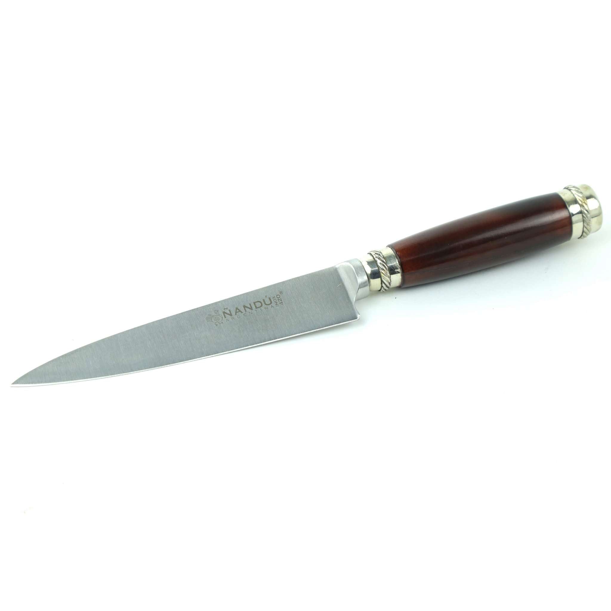 Handmade steak knives with alpaca caps