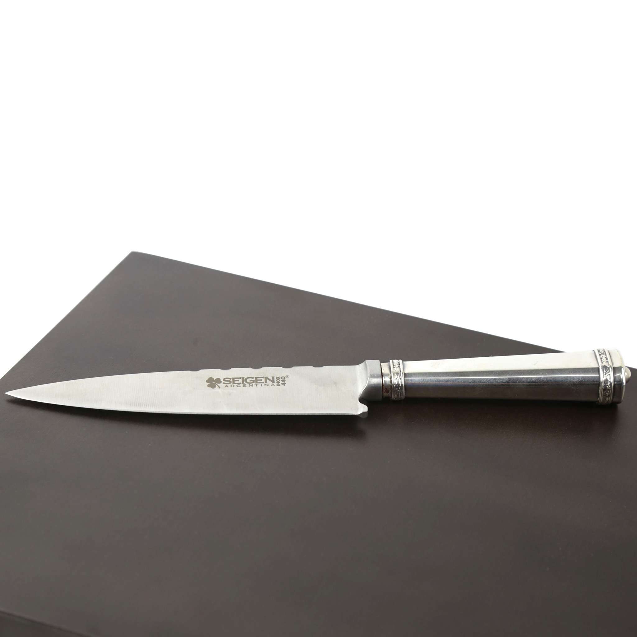 Handmade steak knives with silver 925 caps