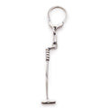 Silver 900 keychain with polo mallet motif
