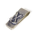Silver 900 money clip with double polo mallets motif