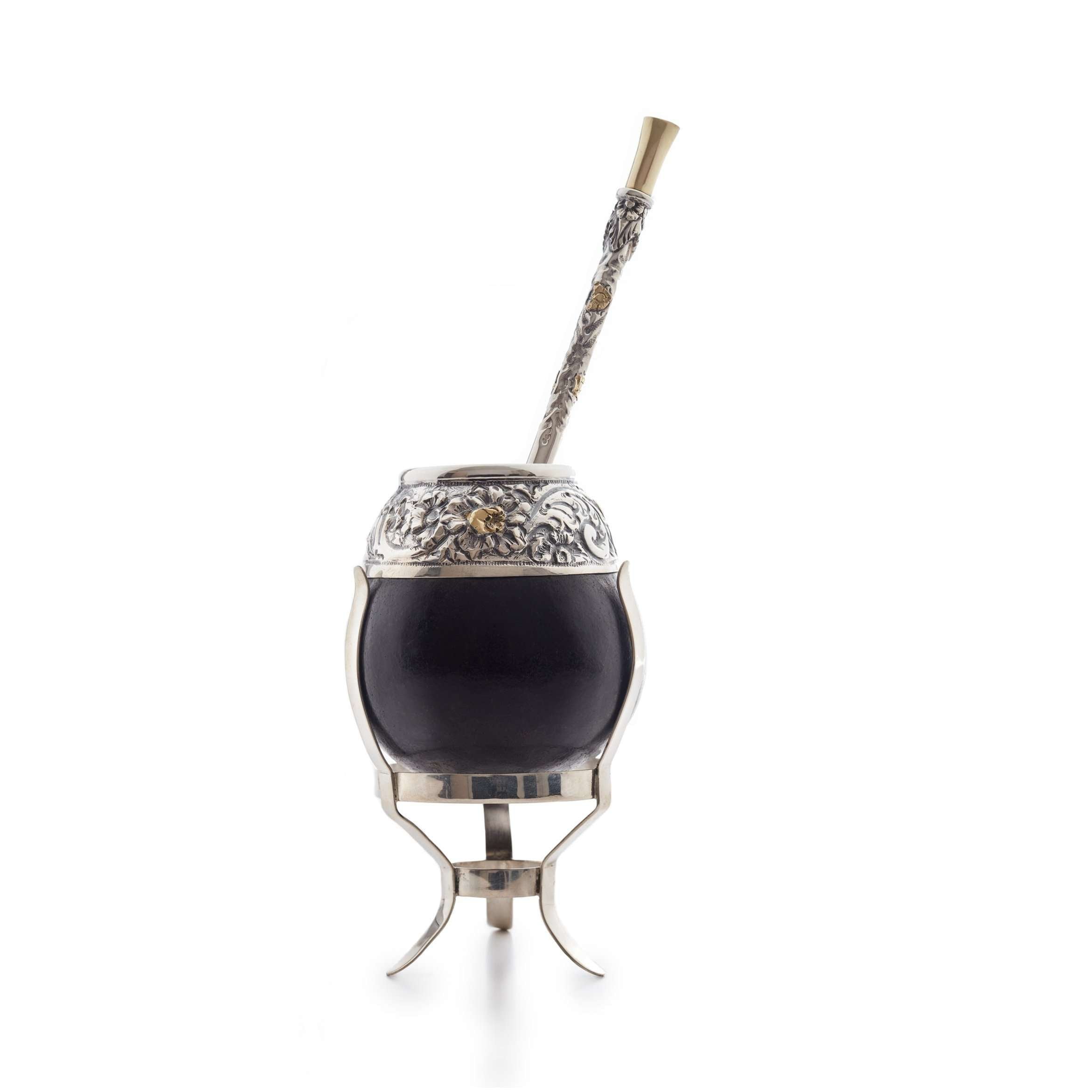 Gold and Silver Gourd Mate & Bombilla - Vakiano