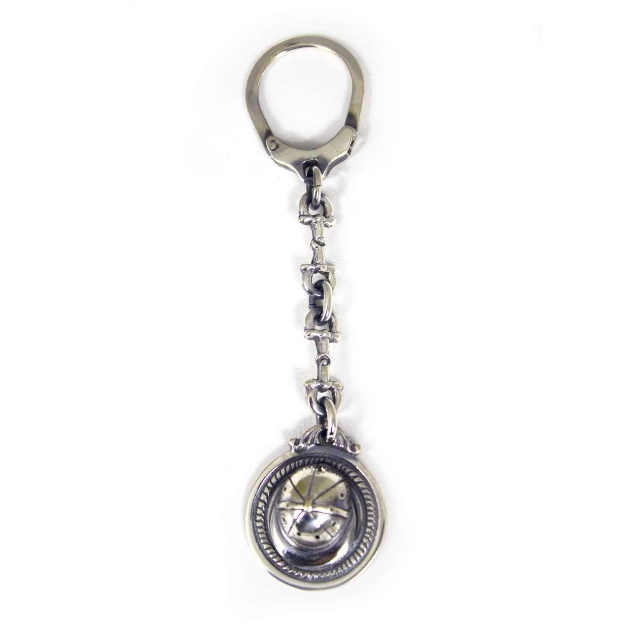 sterling-silver-keychain-with-polo-helmet-motif